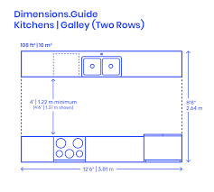 3d floorplans are ideal for visualizing an entire room, including cabinets galley kitchen floorplan. Two Row Galley Kitchens Dimensions Drawings Dimensions Com