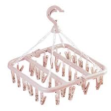8 d x 75 h (4.5 x 190 cm) *metal ground spike not included 32 Clips Drying Rack Sock Holder Portable Folding Cloth Hanger Rack Clothespin Light Pink Alexnld Com