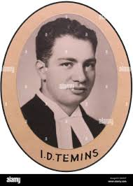 This portrait photograph features Irving David Temins, a 1947 graduate of  Osgoode Hall Law School. The image captures Temins in formal attire,  marking his academic achievement and legal career as a lawyer