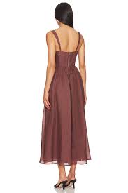 Bardot x REVOLVE Esra Midi Dress in Chocolate Brown | REVOLVE