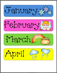 printable months of year for at home classroom preschool