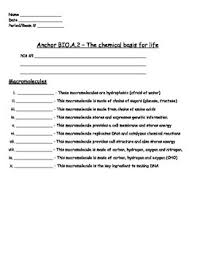 Draw either the molecular or structural define these terms : Chemical Basis For Life Macromolecules Worksheet By Engaging Einsteins