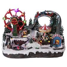 With such a wide selection, the winter wonderland of your dreams will come true at the click of a mouse with wayfair outdoor christmas decorations. Winter Holiday Town 40x55x35 Cm With Moving Carousel Ferris Online Sales On Holyart Com