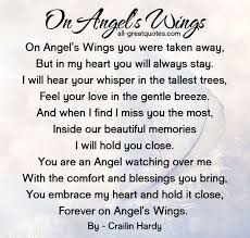 On Angels Wings You Were Taken Away Poem By Crailin Hardy Remembrance Poems Grieving Quotes Grief Poems