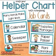 Classroom Jobs Printable Helper Chart Responsibility
