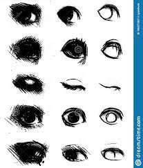 Tutorial Of Drawing Human Eye. Eye In Anime Style. Female Eyelashes Stock  Illustration - Illustration Of Eyes, Japanese: 186271987