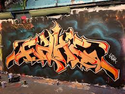 Often a part of a piece, wildstyle is denoted by a colorful, large style of writing. My Piece From Today American Wildstyle Graffiti