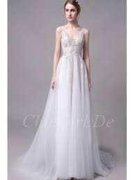 Check spelling or type a new query. Brautkleid Sportlich Lang Weiss Tull Spitze V Ausschnitt