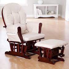 Storkcraft Bowback Glider And Ottoman Cherry Finish And Beige Cushions Walmart Com Nursery Rocking Chair Glider Rocking Chair Nursery Nursery Glider Chair