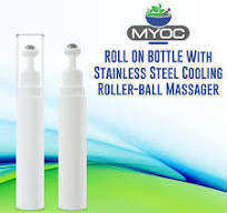 MYOC Empty Roll On Bottle with Metal Roller-ball Massager