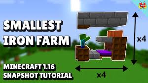 Today i show a new iron farm for bedrock edition 1.16! Small Iron Farm In Minecraft 1 16 Java Minecraft Tutorial Youtube
