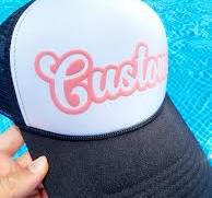 Puff Initial Custom Trucker Hat, Puff Embossed Print, Baseball Hat, Team  Hat, Football Mom Hat, Mascot Hat