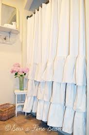 Ruffled Shower Curtain Sew A Fine Seam Ruffle Shower Curtains Farmhouse Shower Curtain Diy Bathroom Decor