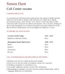 call center resume format for freshers