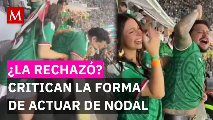 ¿Ignoró a Ángela? Critican a Nodal tras festejar el gol de México