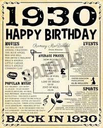 Birthday Gifts For Husband Who Has Everything Uk 1930 Fun Facts 1930 Uk Birthday Poster For Husband Gift Etsy In 2020 Birthday Surprise Husband Husband Birthday Card Dad Birthday Gift