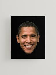 Obama Face Portrait Mounted Print