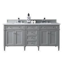 James Martin Vanities Brittany 72 In Urban Gray Double Sink Bathroom Vanity With Classic White Quartz Top Lowes Com In 2020 Double Vanity Bathroom Bathroom Vanity Base Double Sink Bathroom Vanity