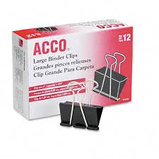 Amazon Com Acco Binder Clips Large 1 Box 12 Clips Box