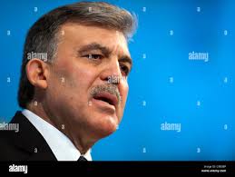 Abdullah Gul, President of Turkey, speaks at a business conference in  London November 2011 Stock Photo