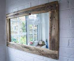 In this diy post, i'll show you how to build a rustic wooden mirror frame. Rustic Mirror Made From Reclaimed Pallet Wood In 2021 Rustic Bathroom Mirrors Rustic Mirrors Wood Pallets