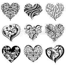 Set Of 9 Tattoo Hearts Vector Image Wedding Band Tattoo Heart Tattoo Designs Heart Tattoo