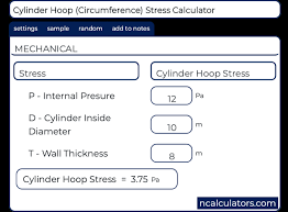 Cylinder Hoop Stress H Calculator