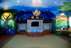 Neverland Themed Kid S Playroom Disney Themed Rooms Playroom Mural Playroom