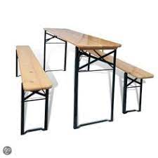 vidaxl tuinset inklapbare biertafel 4 persoons massief hout bruin zwart bier tafel bankjes gebeitste tafel