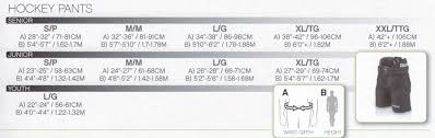 32 systematic hockey pant sizing chart