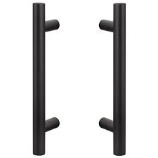 Here are twelve ideas for black black door hardware is a simple way to clean up the look of your entry way and hallways. Sure Loc Hardware 12in Flat Black Sliding Door Modern Double Sided Ladder Barn Door Handle Barn Rd2 Fbl The Home Depot