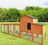 121.6 in. Large Outdoor Wooden Chicken Coop Hen House with ...