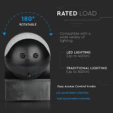 Adjust the motion zone slider or toggle zones on or off. Pir Motion Sensor 180 Range 12m Max 400 Watt Surface Mounted Ip44