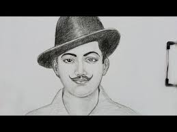 Artwork Sketch Black And White Bhagat Singh How To Draw Bhagat Sing Step By Step Youtube Drawings Face Pencil Drawing Artist At Work