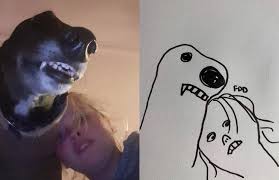 Here's what happened when 12 random people took turns drawing and describing, starting with the prompt evil dogs. Person Draws Hilariously Simplistic Photos Of Their Dogs And Went Completely Viral