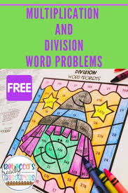 Multiplication And Division Word Problems Color By Number Halloween Freebie Division Word Problems Word Problems Halloween Word Problems