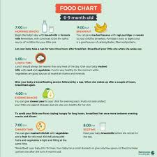 what is the food chart for 6 months baby with timings