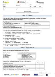 What care is available in treating eating disorders? 8th Grade Healthy Eating Test Version B English Esl Worksheets For Distance Learning And Physical Classrooms