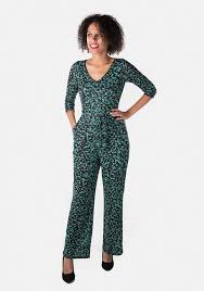 Isabel Green Black Floral Jumpsuit Popsy Clothing