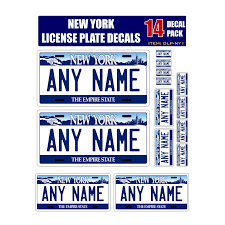 In 1929, new york's license plate size was changed to 6 x 14 inches. Personalized New York License Plate Decals Stickers Version 1