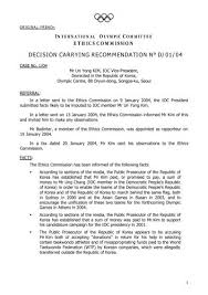 The division between summer and winter olympic games did not exist until 1924 and in the period before this winter and summer sports were on a few occasions present at the olympics side by side. Decision Recommandation Suspension 210104 E