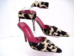 EMANUEL UNGARO Animal Print Fabric SnakeSkins Heels Ankle Straps SZ 10 B  Italy