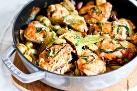 Crispy Braised Chicken Thighs With Artichokes Feasting At Home Recipe Braised Chicken Thighs Braised Chicken Chicken