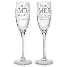 Personalised Champagne Flute Mr And Mrs Glasses Ideal Weddings Anniversary Gift Wedding Champagne Glasses Personalized Champagne Flutes Bride And Groom Glasses