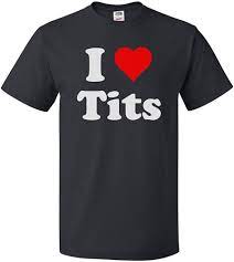 Amazon.com: ShirtScope I Love Tits T Shirt I Heart Tits Small Black :  Clothing, Shoes & Jewelry