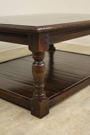 Dark oak/black medium round wood coffee table with tray. Dark Oak English Potboard Coffee Table At 1stdibs