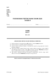 Soalan sains tahun 4 bhg a b dan ja. Ujian Pertengahan Tahun Sains Tahun 4 Kertas 2