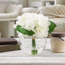 Free shipping on orders over $25 shipped by amazon. Hydrangea Artificial Floral Arrangement With Vase And Faux Water Fake Flowers For Home Decor Weddings Shower Centerpiece By Pure Garden White Walmart Com Walmart Com