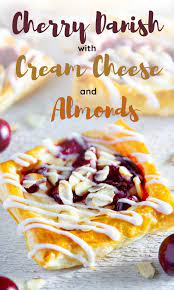 Cherry Danish With Cream Cheese And Almonds Dessert Recipes Easy Easter Desserts Recipes Yummy Food Dessert
