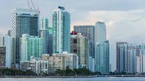 Group of modern highrise buildings at downtown miami aerial drone photo. Downtown Miami Florida Buildings With Clouds By Emericlb Videohive